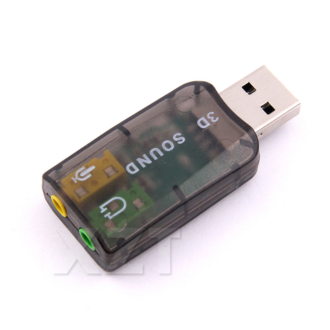 Hot sale 10pcs V5.1 3D USB to 3D Audio USB External Sound Card Adapter 5.1 Channel Sound Professional Microphone 3.5mm input ► Photo 1/6