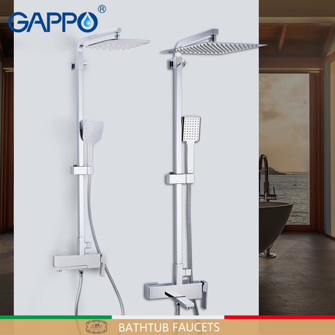 GAPPO Shower Faucets brass bathroom shower set wall mounted massage shower head chrome bath mixer bathroom shower faucet ► Photo 1/6