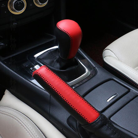 YAQUICKA Car Interior Leather Gear Shift Knob Cover Handbrake Sleeve Collars For Mazda 3 Axela Atenza CX-5 CX-4 CX-3 Car-covers ► Photo 1/6
