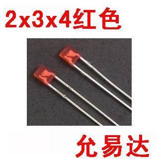 Red 02-65 100pcs/LOT 2X3X4 square LED Red light-emitting diode (square) ► Photo 1/1