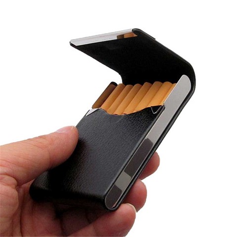 Aluminum Cigar Cigarette Case Tobacco Holder Pocket Box Storage Container Stainless Steel PU Card Smoking Case Accessories ► Photo 1/6