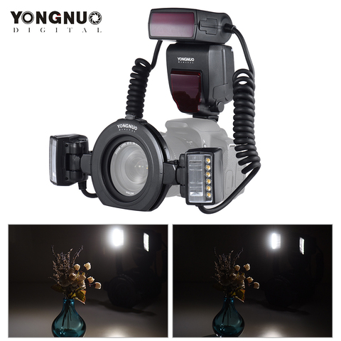 Yongnuo YN24EX E TTL Macro Flash Speedlite for Canon EOS 1Dx 5D3 6D 7D 70D 80D Cameras with 2pcs Flash Head + 4pcs Adapter Rings ► Photo 1/6