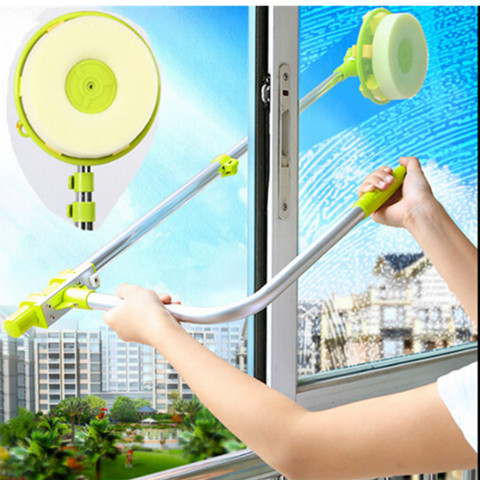 Glass Window Cleaning Brus Retractable Pole Clean Window Device Dust Brush washing Double Faced Glass Scraper Wipe Ceaner Tool ► Photo 1/5