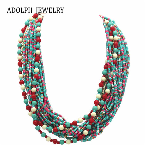 ADOLPH Jewelry Fashion Brand Europe Popular Beads multi layer Gold Pendants Choker Necklace For Woman 2022 New Statement 56 ► Photo 1/6