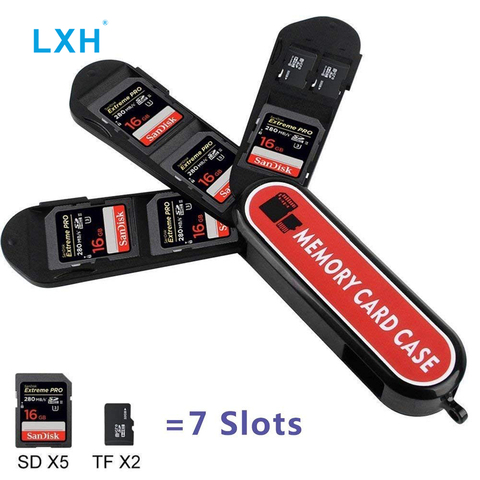 LXH 7Slots/12Slots Memory Card Case with SD/Micro SD/TF/Mini SIM/Micro SIM/Nano SIM Memory card Waterproof Storage Box ► Photo 1/6