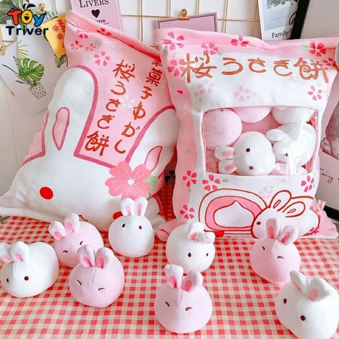 Kawaii Rabbit Bunny Plush Toy Triver Plushie Stuffed Animals Doll Baby Kids Girls Children Birthday Gift Home Room Decorations ► Photo 1/6