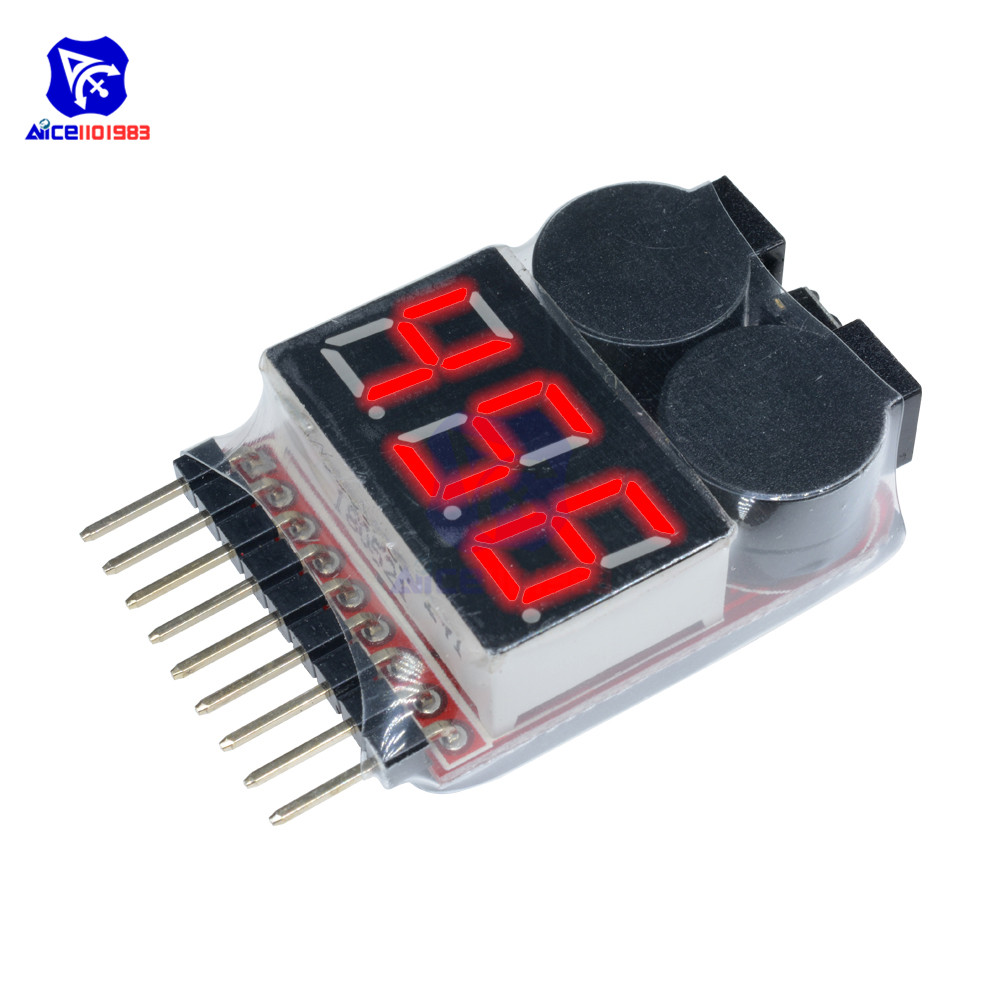 2in1 Indicator 1s-8s Buzzer RC Lipo Battery voltage Tester low voltage Alarm 