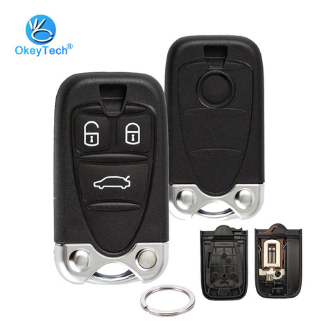 OkeyTech for Alfa Romeo 159 156 Giulietta Brera Spider GT Remote Smart Key Card 3 Button with Uncut Blade & Key Ring Keychain ► Photo 1/6