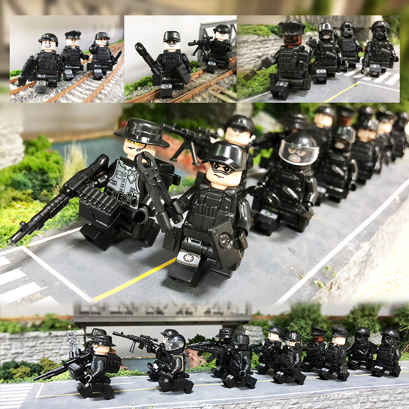 10pcs Black Skeleton Army Building Blocks Army of the Dead Figures Sets DIY Toys 