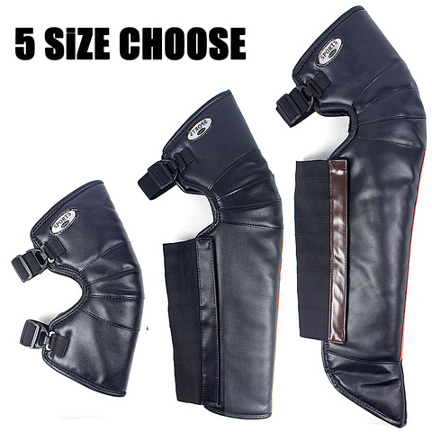 5 SIZE Motorcycle Electrombile Windshield Protect thick warm knee Pads Winter Cold windproof rider pu Leather knee pads ► Photo 1/6