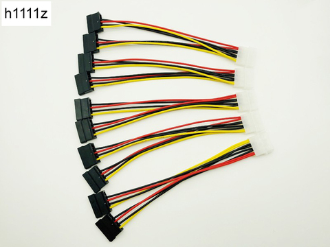 5PCS SATA Power Cable Splitter Molex 4pin Male to Serial ATA 15pin x 2 Female Y Hard Drive Cables 20CM for Bitcoin Miner Mining ► Photo 1/6