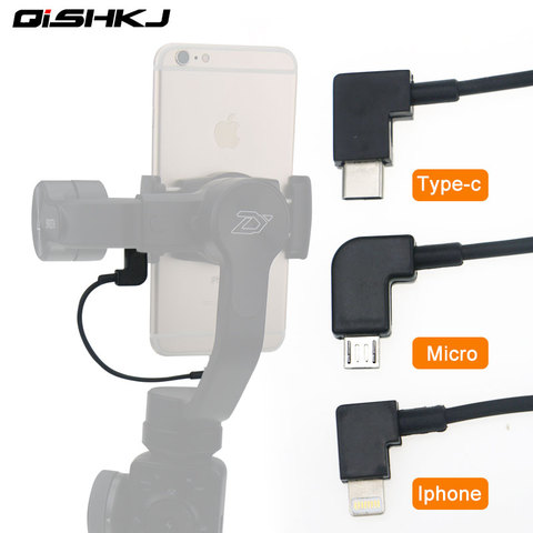 Gimbal Charging Cable For Lightning Type C Micro-USB for Zhiyun Smooth 4 3 Q Feiyutech Vimble 2 Android Samsung iPhone Cable ► Photo 1/6