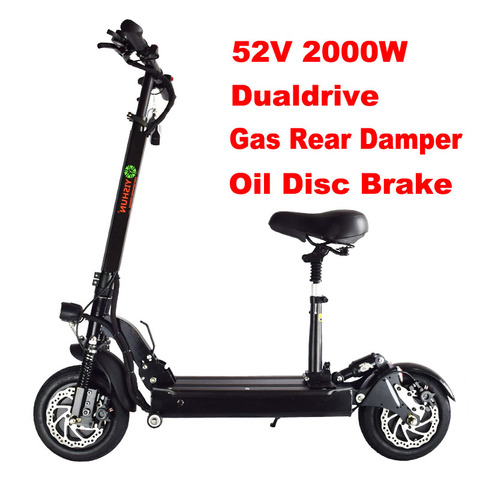 52V Double Drive COOL model 2000W motor powerful electric scooter electic bicycle bike skateboard with seat ► Photo 1/1