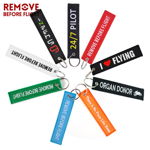 Remove Before Flight Airworthy Key Chains Embroidery Keyring Chain for Pilot Key Tags OEM Key Chains for Cars Fashion Jewelry ► Photo 1/6