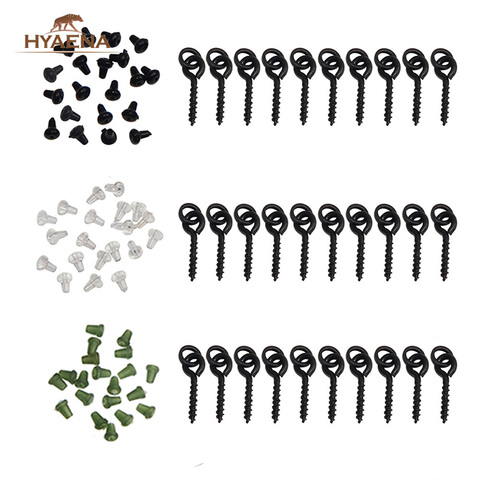 Hyaena 30pcs Boilie Bait Screws With Oval Rings Carp Rig Ring Stops Carp Fishing Accessories Tackle Chod ► Photo 1/6