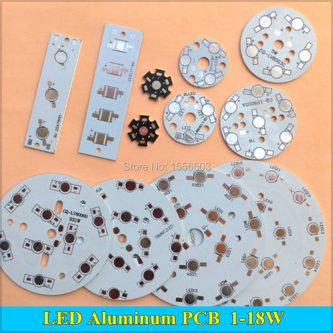5 Pcs/lot LED High power PCB Board Plate Lamp Panel Aluminum Heat sink 1W 3W 5W 7W 9W 12W 15W 18W Round Rectangle LED Lamp Base ► Photo 1/6
