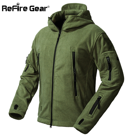ReFire Gear Tactical Army Fleece Jacket Men Warm Thicken Polar Multi-Pocket Military Jacket Winter Outerwear Clothes Hooded Coat ► Photo 1/6