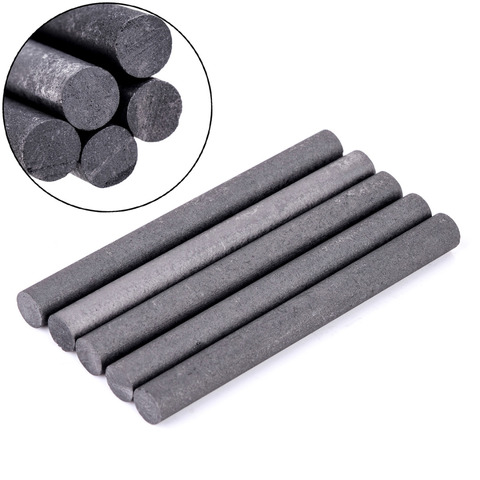 5pcs Black Carbon Rod  99.99% Graphite Electrode Cylinder Rods Bars 100x10mm For Industry Tools ► Photo 1/6