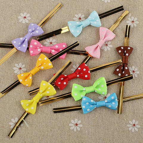 100Pcs Bowknot Metallic Twist Wire Ties Candy Lollipop Wrapping Baking Cello Gift Bags Sealing Binding Wire Wedding Party Decor ► Photo 1/6
