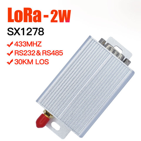 2W SX1278 lora transmitter receiver lora uart 433mhz transceiver long range lora module 433mhz lora rs485 rs232 radio data modem ► Photo 1/1
