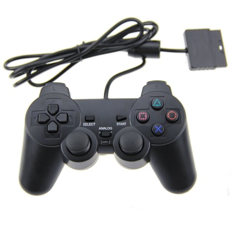 Brand new Wired Gamepad For PS2 For PS1 with Dual Vibration Joystick Gamepad Joypad For PS2 For PS1 For Playstation 1&2 Black ► Photo 1/5