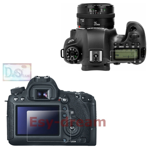 Self-adhesive Glass Main LCD + Film Shoulder Top Info Screen Protector Guard Cover for Canon EOS 6D Camera ► Photo 1/3