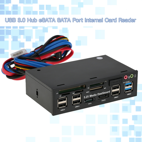 Multi-Function USB 3.0 Hub eSATA SATA Port Internal Card Reader PC Dashboard Media Front Panel Audio ► Photo 1/6