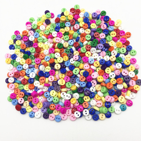250pcs 20 Color Mini 6mm Round Resin Buttons For Dolls Soft Toys Clothing 2 Holes Sewing Accessories Scrapbooking Embellishments ► Photo 1/6