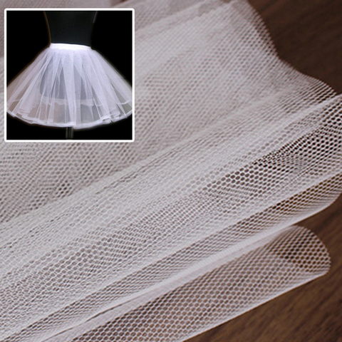 White 100D reinforced coarse net, hard net, six corners mesh fabric, wedding dress, baby skirt, accessories, mesh fabric. ► Photo 1/1