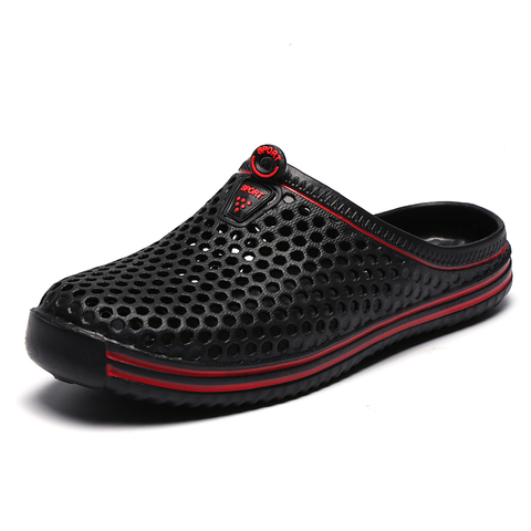 2022 Summer Slippers Men Hollow Out Breathable Beach Flip Flops Unisex Casual Slip-on Flats Sandals Men Shoes size 45 ► Photo 1/6