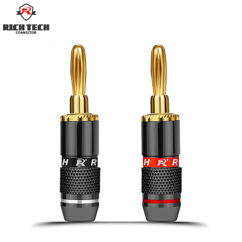 8pcs/4pairs 4mm Banana Plug Gold Plated Amplifier Speaker Plug Wire Connector Banana Male Connector ► Photo 1/6