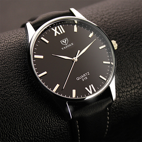 2022 Yazole Watch Simple Hook Needle Business Watch Roman Scale Male Soft Leather Watch Men's Quartz Watches Relogio Masculino ► Photo 1/6