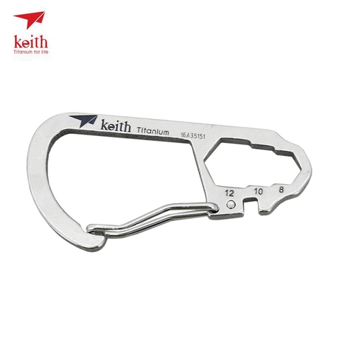 Keith Titanium Carabiner High Strength Hooks EDC Tools Multi-function With Bicycle Steel Wire Bayonet 8/10/12 Allen Wrench ► Photo 1/6
