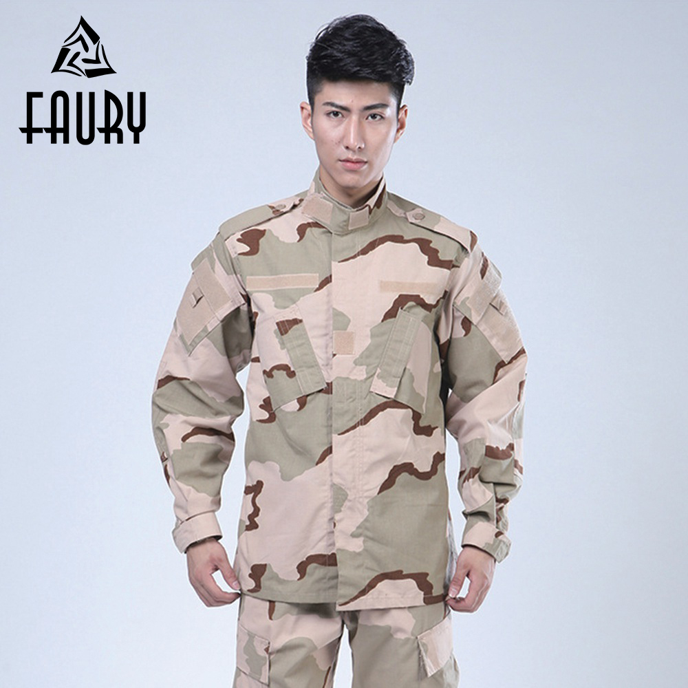 Mens Army Military Tactical Combat Jacket Pants Sets SWAT Camouflage BDU Uniform 