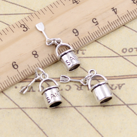 10pcs Charms Shover And Pail Beach Sand 15x8mm Tibetan Silver Color Pendants Antique Jewelry Making DIY Handmade Craft ► Photo 1/1