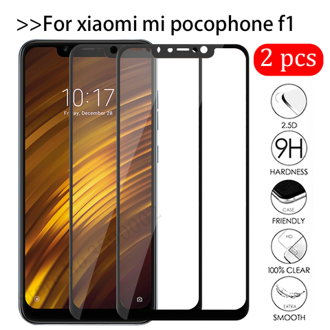 2pcs/lot Pocofone F1 Tempered Glass For Xiaomi Pocophone F1 Screen Protector Xiomi Mi Poco Phone F 1 Pocof1 Mif1 Protective Film ► Photo 1/6
