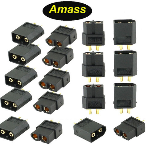 Amass RC Connector XT60 Male Female Bullet Connectors Power Plugs for RC Lipo Battery Black Yellow ► Photo 1/5