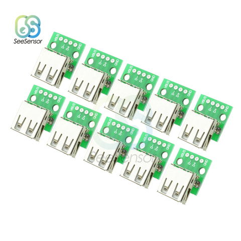 10Pcs Type A Female USB To DIP 2.54MM PCB Board Adapter Converter Connector For Arduino ► Photo 1/6