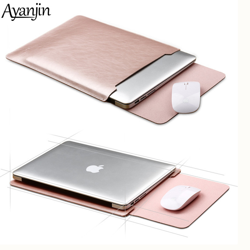 PU Leather Laptop Sleeve Bag Case Cover For MacBook Air 11 12 Pro 13 15 Retina 