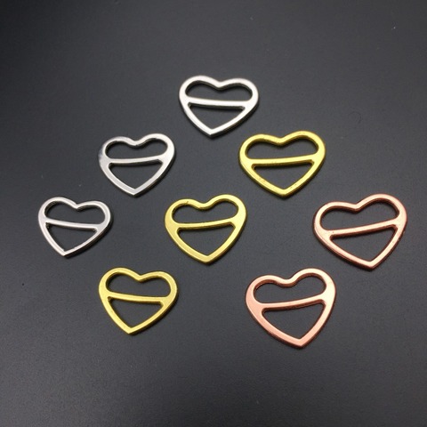 200pcs/lot Zinc alloy bra sliders heart shape lingerie strap adjusters For Lingerie Adjustment DIY Accessories ► Photo 1/5