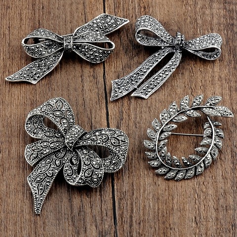 Fashion retro alloy big brooch bow pin temperament versatile clothing for women jewelry hot sale ► Photo 1/5