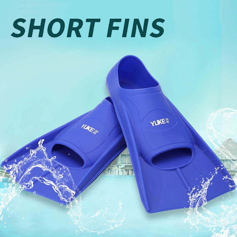 Adult Anti-Slip Silicone Short Dive Flippers Fins For Snorkeling Diving Swimming 