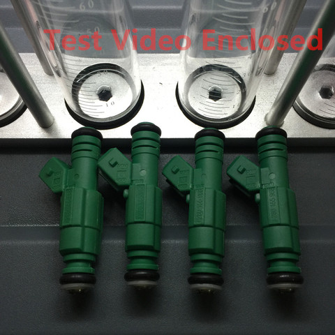 4pcs test video enclosed universal top feed 440cc performance fuel injector Green Giant 0280155968  for vw for audi A4 TT ► Photo 1/4