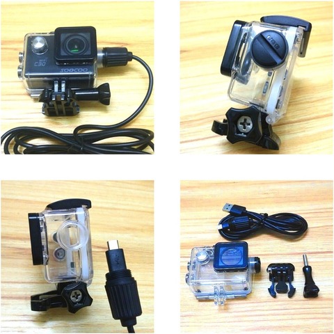 Accessories Waterproof Case Charger shell and USB Cable for SJCAM SJ4000 WiFi SJ9000 C30 R H9 For EKEN H9R Motocycle Clownfish ► Photo 1/6