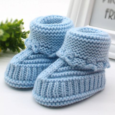Handmade Newborn Baby Boys Girls Crib Shoes Infant Boys Girls First Walkers Crochet Knit Winter Warm Booties TQ ► Photo 1/6