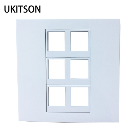 6 Keystone Insert Plugs Wall Outlet Cover Plate 86x86mm ► Photo 1/5