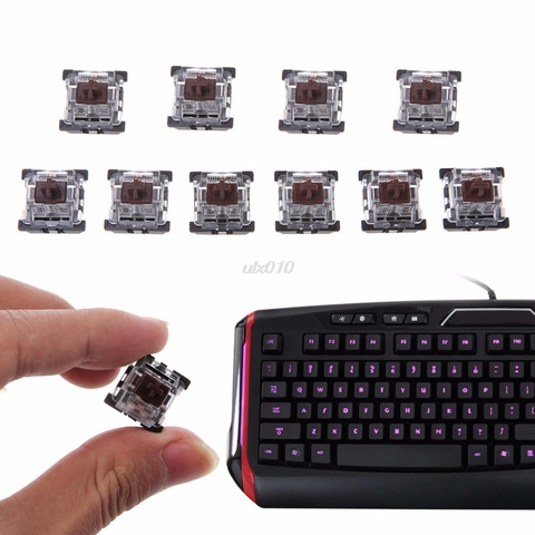10Pcs 3 Pin KeyCaps Brown Mechanical Keyboard Switch for Cherry MX Keyboard New May Whosale&DropShip ► Photo 1/6