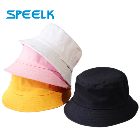 New Unisex Cotton Bucket Hats Women Summer Sunscreen Panama Hat Men Pure Color Sunbonnet Fedoras Outdoor Fisherman Hat Beach Cap ► Photo 1/6