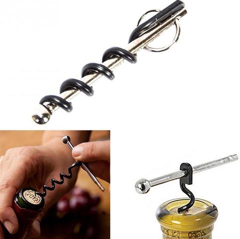 Multifunctional Mini Outdoor Stainless Steel Red Corkscrew Wine Bottle Opener with Ring Keychain Bottle Opener Dropshipping ► Photo 1/6