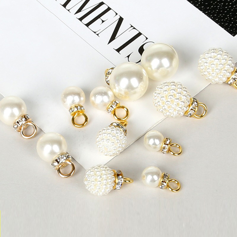 10PCS ABS Imitation Pearl Beads Charm for Earring Bracelet Choker Necklace Headdress Jewelry Making ► Photo 1/5